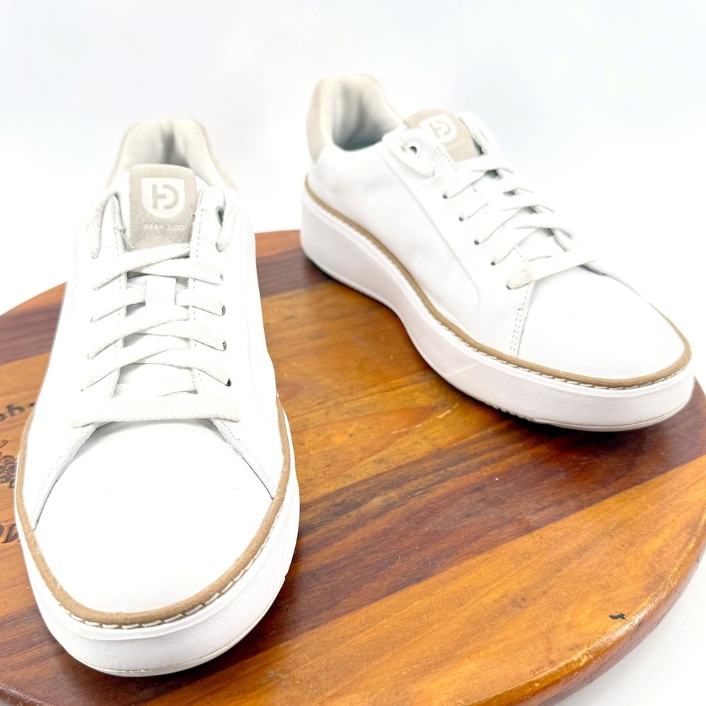Cole Haan Grand Pro Topspin Crosscourt Sneakers Women 9 B White Leather Low Top